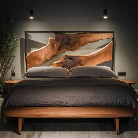 Artistic Live Edge Headboard For Bedroom Centerpiece