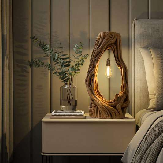 Rustic Floor Lamp With Exposed Bulb For Living Room