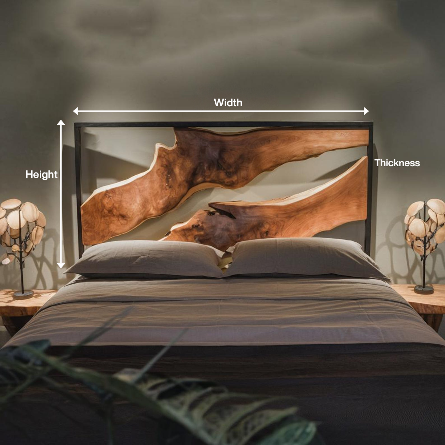 Artistic Live Edge Headboard For Bedroom Centerpiece