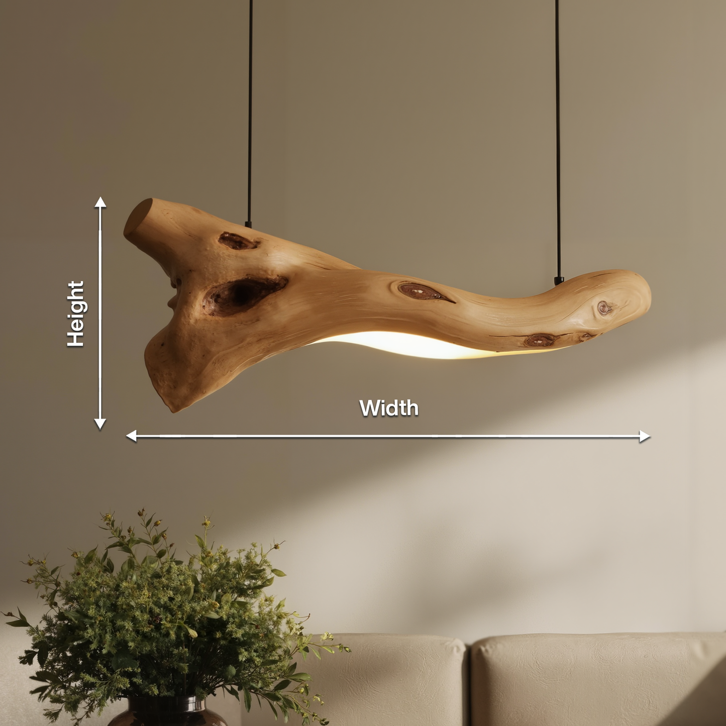 Modern Rustic Pendant Light With Tree Branch Design For Living Room Or Dining