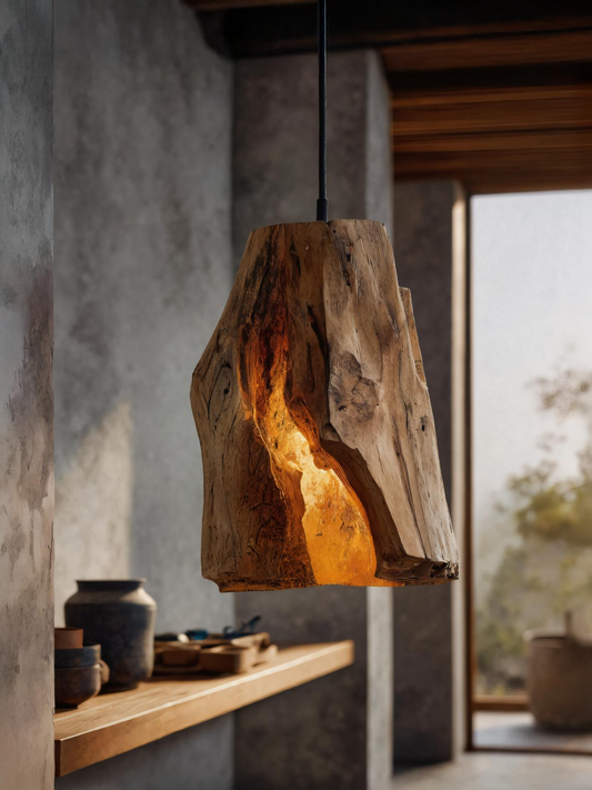 Rustic Organic Pendant Light For Dining Room
