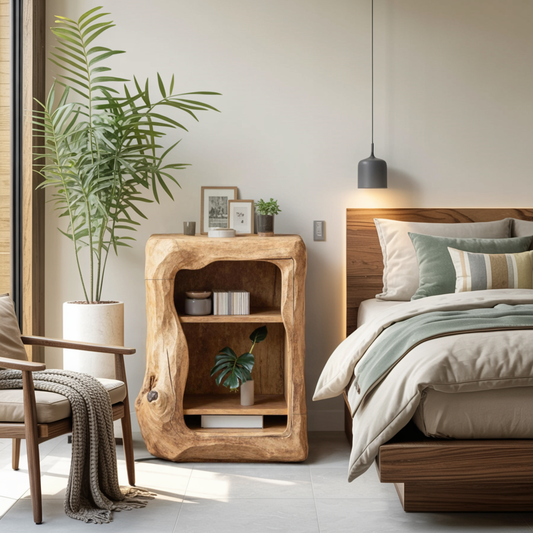 Rustic Wooden Nightstand Bedroom Furniture Essential